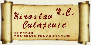 Miroslav Čulajević vizit kartica